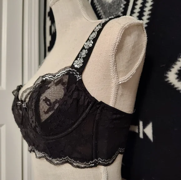 🖤 EUC Victoria's Secret Dream Angels Push Up W/O Padding Unlined Plunge Bra, 34 - Picture 8 of 16